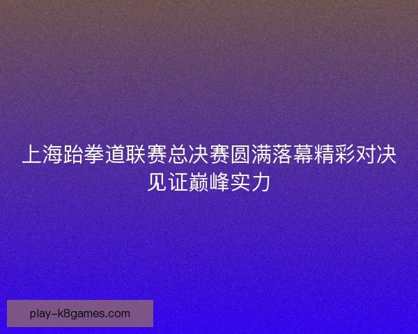 上海跆拳道联赛总决赛圆满落幕精彩对决见证巅峰实力